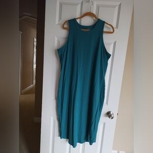 Universal Standard Teal Sleeveless Midi Dress